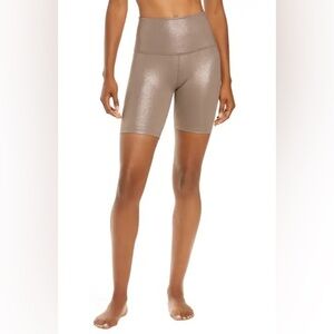 Beyond Yoga Shimmering Tan Bike Shorts